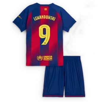 Barcelona Robert Lewandowski #9 Maglia Gara Casa Repliche 2025-26 Bambino Maniche Corte